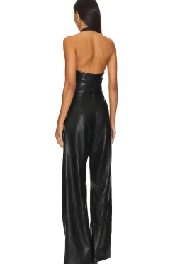 X Revolve Isadore Faux Leather Jumpsuit