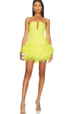x REVOLVE Neon Feathers Mini Dress