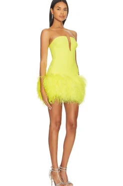x REVOLVE Neon Feathers Mini Dress