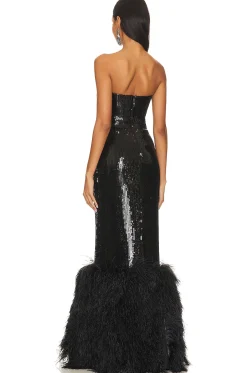 x REVOLVE Sequin And Feather Gown