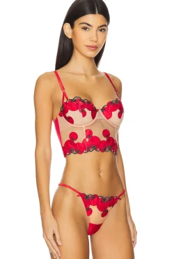 x REVOLVE Tomato Embroidery Longline Bra