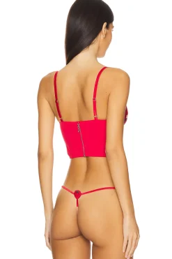 x REVOLVE Tomato Embroidery Longline Bra