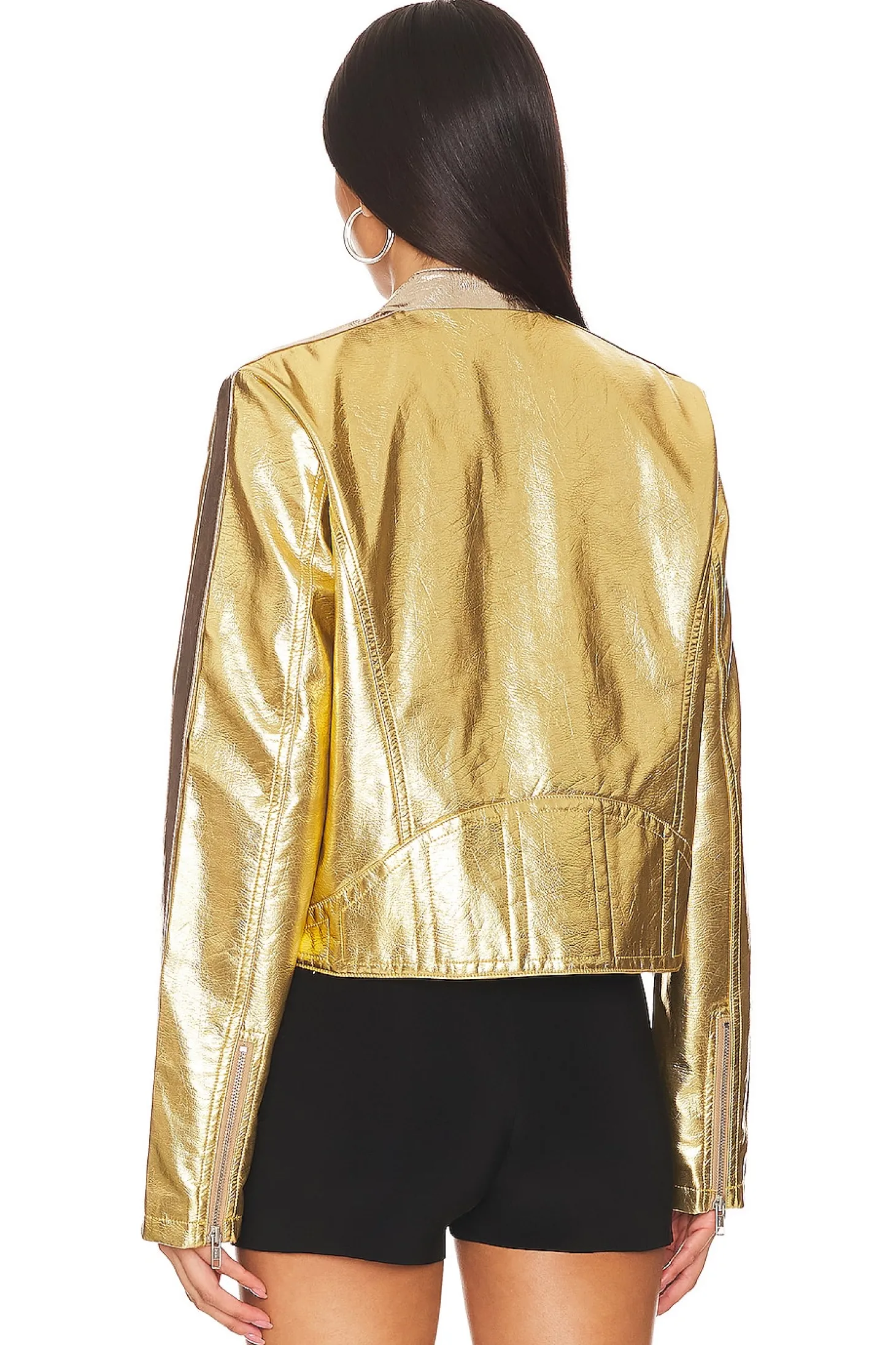 x REVOLVE x We The Free FAST LANE METALLIC Faux Leather Jacket