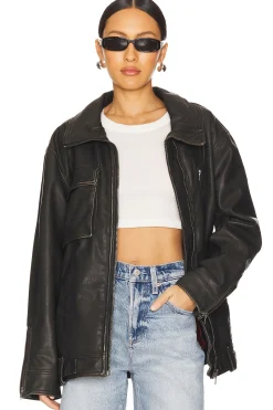 x We The Free Buckle Up Faux Leather Jacket