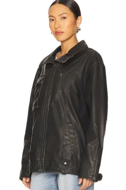 x We The Free Buckle Up Faux Leather Jacket