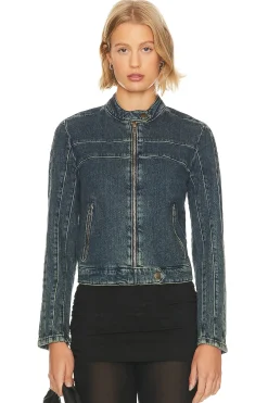 x We The Free Fast Lane Denim Moto Jacket
