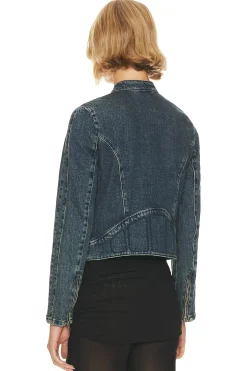 x We The Free Fast Lane Denim Moto Jacket
