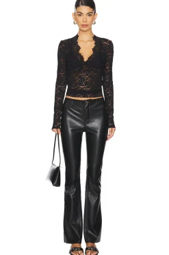 x We The Free Level Up Faux Leather Slit Bootcut