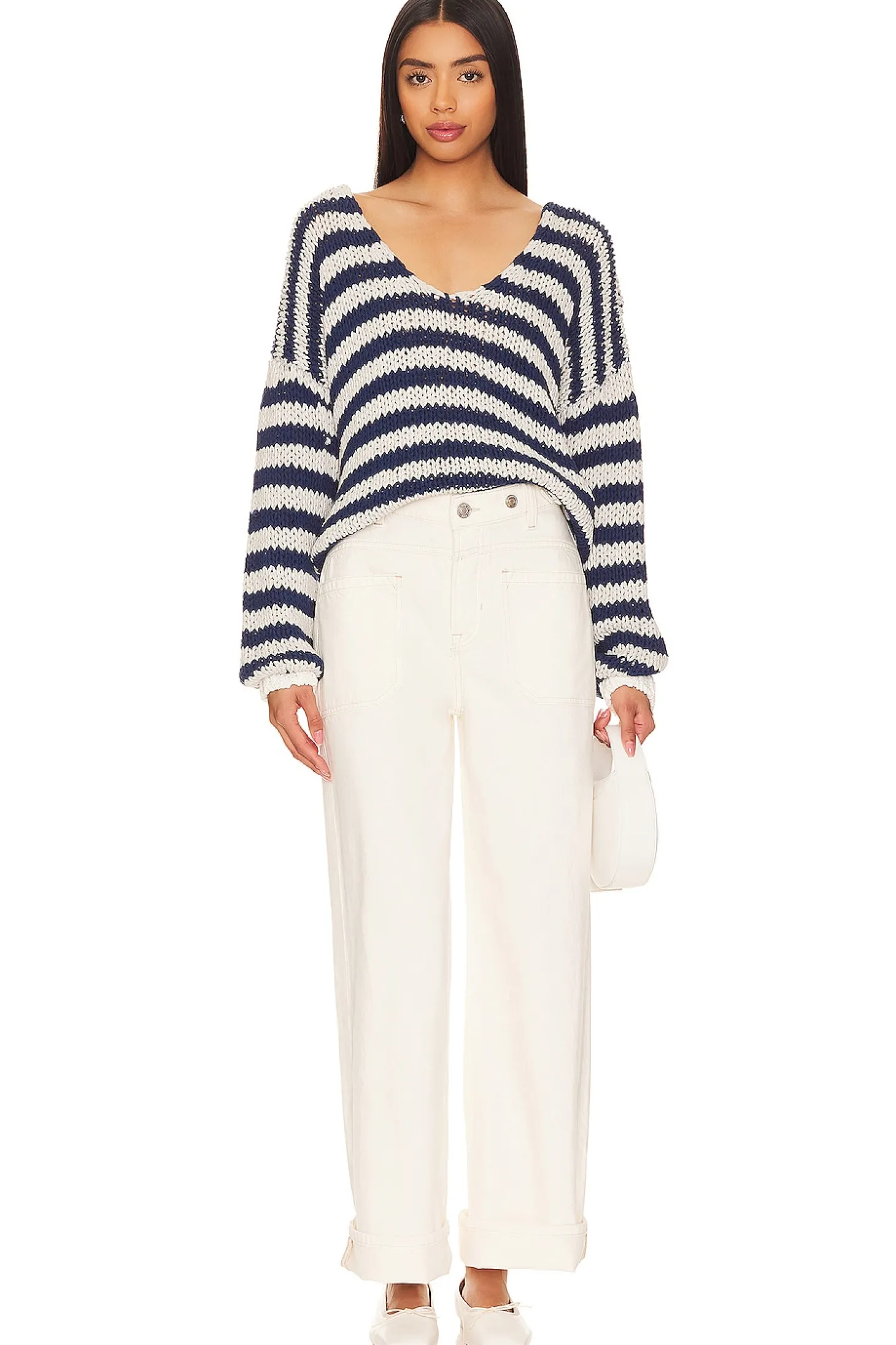 x We The Free Palmer Cuffed Wide Leg In Eggshell