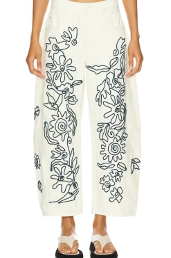 x We The Free Soutache Good Luck Barrel Jean In Ivory Combo