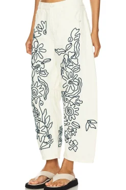 x We The Free Soutache Good Luck Barrel Jean In Ivory Combo