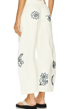 x We The Free Soutache Good Luck Barrel Jean In Ivory Combo