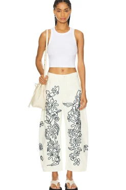 x We The Free Soutache Good Luck Barrel Jean In Ivory Combo