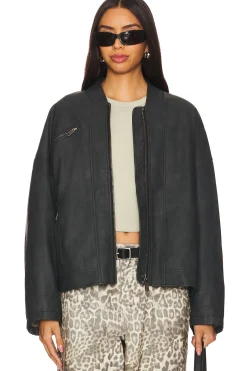 x We The Free Vinny Faux Leather Bomber