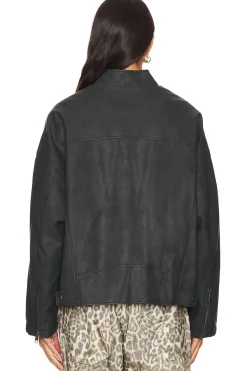 x We The Free Vinny Faux Leather Bomber