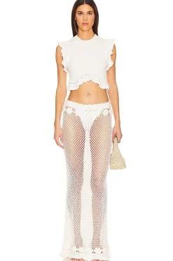 Zanea Ruffle Maxi Skirt