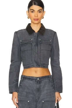 Zip Front Shrunken Workwear Jacket