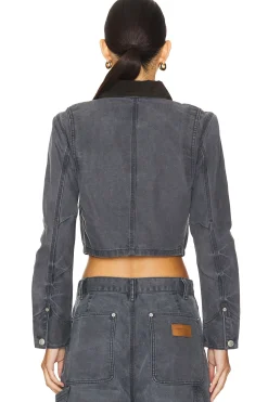 Zip Front Shrunken Workwear Jacket