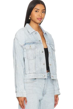 Zipped Sleeve Rounded Trucker Jacket